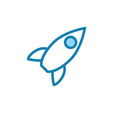 Roket ikonunun illüstrasyon vektörü grafiği. Uzay gemisi, gelecek, fantezi, uzay aracı vs. için uygun.