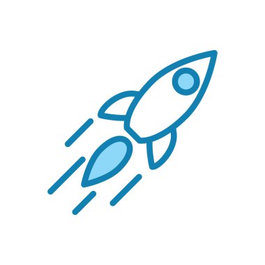 Roket ikonunun illüstrasyon vektörü grafiği. Uzay gemisi, gelecek, fantezi, uzay aracı vs. için uygun.