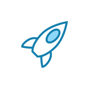 Roket ikonunun illüstrasyon vektörü grafiği. Uzay gemisi, gelecek, fantezi, uzay aracı vs. için uygun.