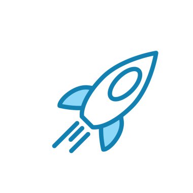 Roket ikonunun illüstrasyon vektörü grafiği. Uzay gemisi, gelecek, fantezi, uzay aracı vs. için uygun.