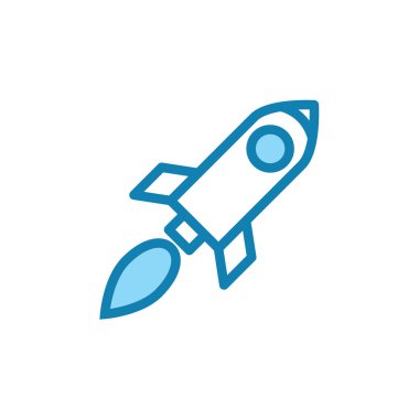 Roket ikonunun illüstrasyon vektörü grafiği. Uzay gemisi, gelecek, fantezi, uzay aracı vs. için uygun.