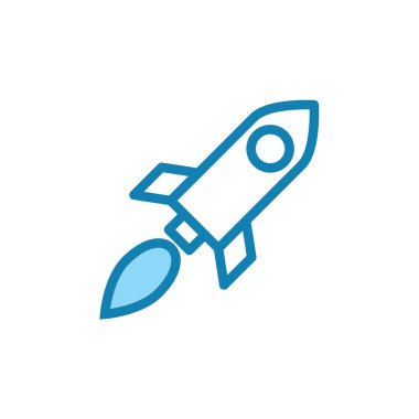 Roket ikonunun illüstrasyon vektörü grafiği. Uzay gemisi, gelecek, fantezi, uzay aracı vs. için uygun.