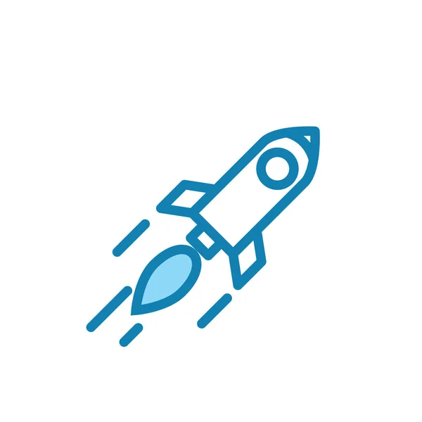 Ilustrasi Vektor Grafis Ikon Roket Cocok Untuk Pesawat Ruang Angkasa - Stok Vektor