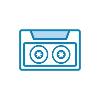 Kaset simgesinin İllüstrasyon Vektörü grafiği. 80 'ler, 90' lar, klasik vs. için uygun.