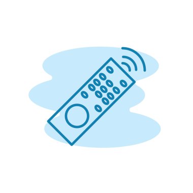 Uzaktan kumanda simgesinin Çizim Vektörü grafiği. Televizyon, oyuncu, video, elektronik vs. için uygun.