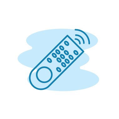 Uzaktan kumanda simgesinin Çizim Vektörü grafiği. Televizyon, oyuncu, video, elektronik vs. için uygun.