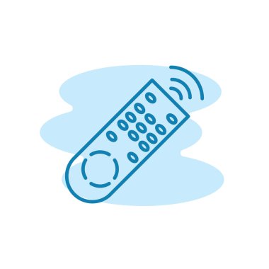 Uzaktan kumanda simgesinin Çizim Vektörü grafiği. Televizyon, oyuncu, video, elektronik vs. için uygun.