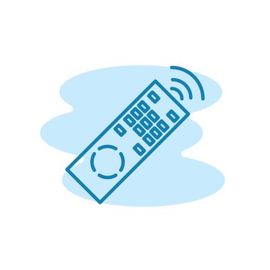 Uzaktan kumanda simgesinin Çizim Vektörü grafiği. Televizyon, oyuncu, video, elektronik vs. için uygun.