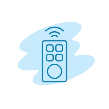 Uzaktan kumanda simgesinin Çizim Vektörü grafiği. Televizyon, oyuncu, video, elektronik vs. için uygun.