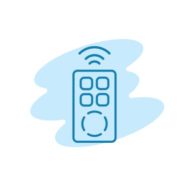 Uzaktan kumanda simgesinin Çizim Vektörü grafiği. Televizyon, oyuncu, video, elektronik vs. için uygun.