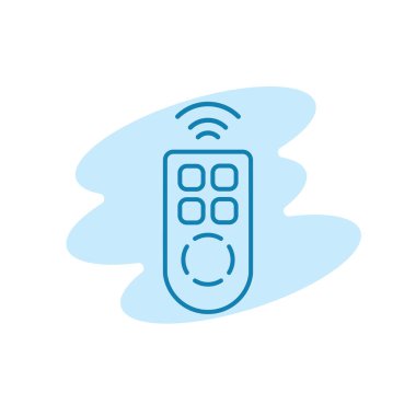 Uzaktan kumanda simgesinin Çizim Vektörü grafiği. Televizyon, oyuncu, video, elektronik vs. için uygun.