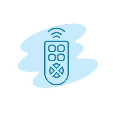 Uzaktan kumanda simgesinin Çizim Vektörü grafiği. Televizyon, oyuncu, video, elektronik vs. için uygun.