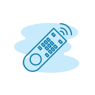 Uzaktan kumanda simgesinin Çizim Vektörü grafiği. Televizyon, oyuncu, video, elektronik vs. için uygun.