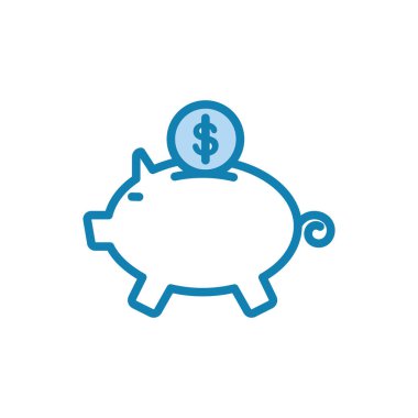 Domuz kumbarası ikonunun görüntü vektörü grafiği. Tasarruf, bankacılık, yatırım, finans vesaire için uygun.