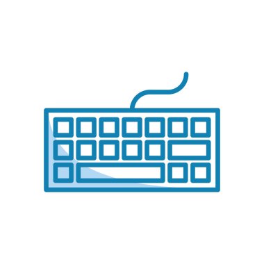 Klavye simgesinin İllüstrasyon Vektörü grafiği. PC, bilgisayar, donanım, aygıt, kontrol vs. için uygun.