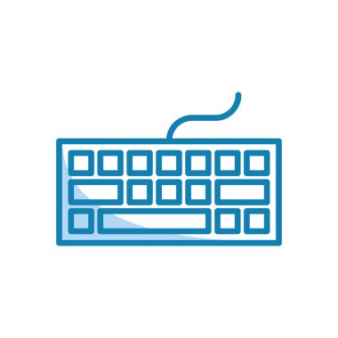 Klavye simgesinin İllüstrasyon Vektörü grafiği. PC, bilgisayar, donanım, aygıt, kontrol vs. için uygun.