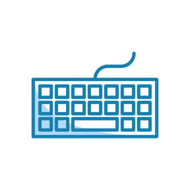 Klavye simgesinin İllüstrasyon Vektörü grafiği. PC, bilgisayar, donanım, aygıt, kontrol vs. için uygun.