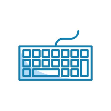 Klavye simgesinin İllüstrasyon Vektörü grafiği. PC, bilgisayar, donanım, aygıt, kontrol vs. için uygun.