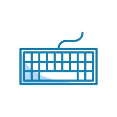 Klavye simgesinin İllüstrasyon Vektörü grafiği. PC, bilgisayar, donanım, aygıt, kontrol vs. için uygun.