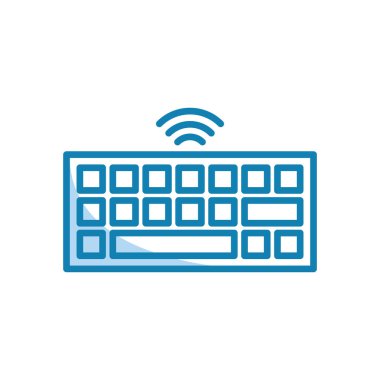 Klavye simgesinin İllüstrasyon Vektörü grafiği. PC, bilgisayar, donanım, aygıt, kontrol vs. için uygun.