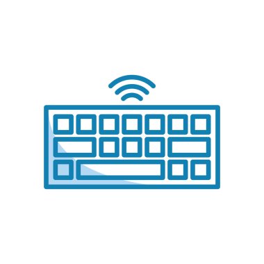 Klavye simgesinin İllüstrasyon Vektörü grafiği. PC, bilgisayar, donanım, aygıt, kontrol vs. için uygun.