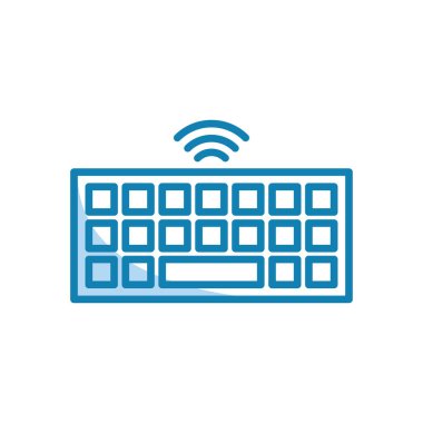 Klavye simgesinin İllüstrasyon Vektörü grafiği. PC, bilgisayar, donanım, aygıt, kontrol vs. için uygun.