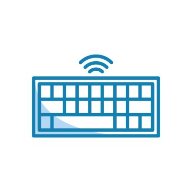 Klavye simgesinin İllüstrasyon Vektörü grafiği. PC, bilgisayar, donanım, aygıt, kontrol vs. için uygun.