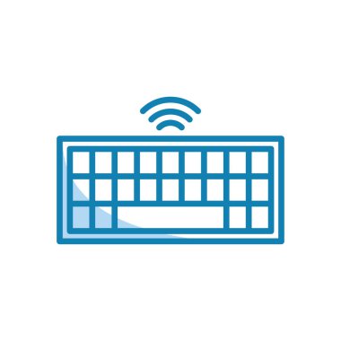 Klavye simgesinin İllüstrasyon Vektörü grafiği. PC, bilgisayar, donanım, aygıt, kontrol vs. için uygun.