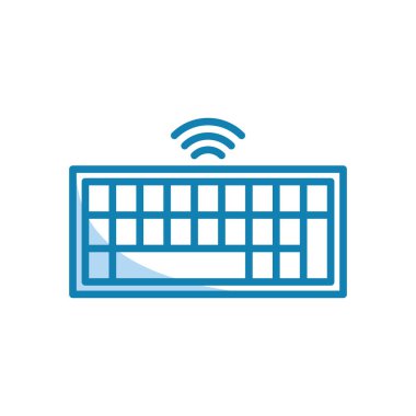 Klavye simgesinin İllüstrasyon Vektörü grafiği. PC, bilgisayar, donanım, aygıt, kontrol vs. için uygun.