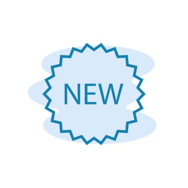 Yeni etiket simgesinin İllüstrasyon Vektörü grafiği. Promosyon, iş, perakende, reklam vs. için uygun.