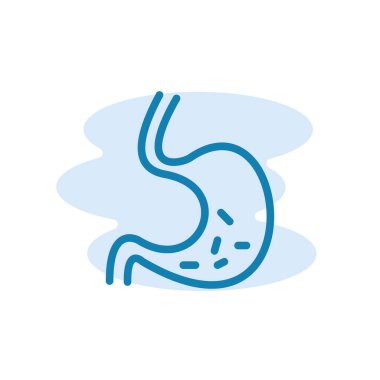 Mide ikonunun görsel Vektör grafiği. Organ, anatomi, sıhhiye, sistem vs. için uygun.