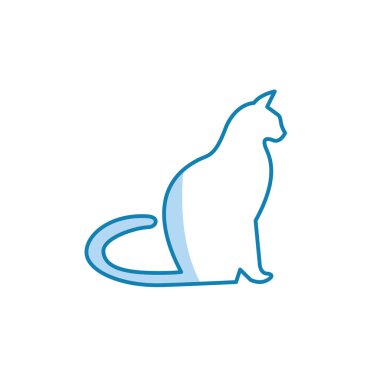 Kedi simgesinin İllüstrasyon Vektörü grafiği. Evcil hayvan, hayvan, şirin vb..
