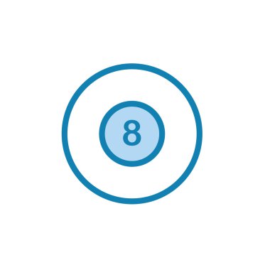 Bilardo topu ikonunun illüstrasyon vektörü grafiği. Spor, oyun, rekabet, oyun, eğlence vesaire için uygun.