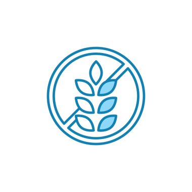 Bedava glüten simgesinin gösterim vektörü grafiği. Gıda, alerji, ekmek, sağlık vs. için uygun.