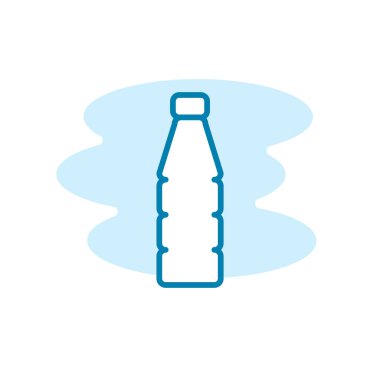 Plastik şişe ikonunun çizim vektörü. Konteynır, paket, imha vs. için uygun.