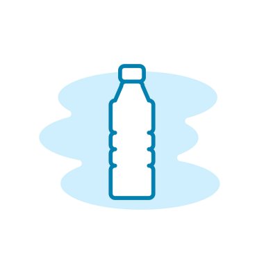 Plastik şişe ikonunun çizim vektörü. Konteynır, paket, imha vs. için uygun.