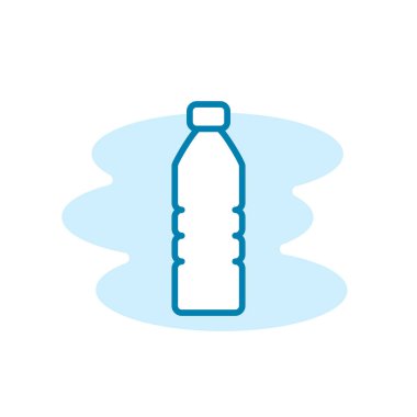 Plastik şişe ikonunun çizim vektörü. Konteynır, paket, imha vs. için uygun.
