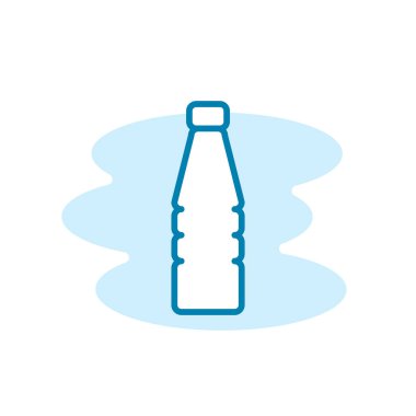 Plastik şişe ikonunun çizim vektörü. Konteynır, paket, imha vs. için uygun.