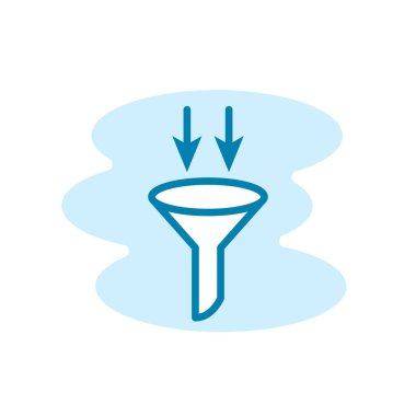 Filtre simgesinin İllüstrasyon Vektörü grafiği. Kimya, kimlik tespiti, laboratuvar vesaire için uygun.