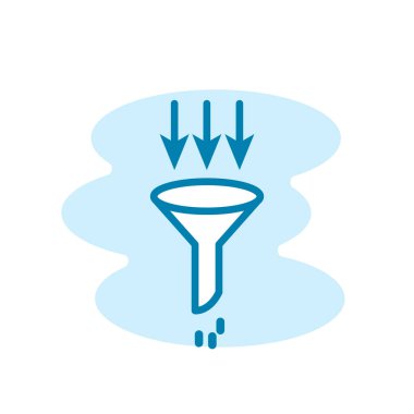 Filtre simgesinin İllüstrasyon Vektörü grafiği. Kimya, kimlik tespiti, laboratuvar vesaire için uygun.