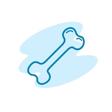 Kemik ikonunun illüstrasyon Vektörü grafiği. Osteoporoz, evcil hayvan, köpek, ortopedik vs. için uygun.