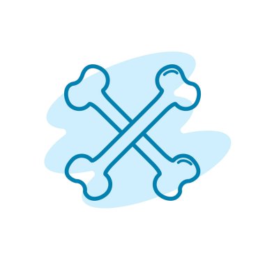 Kemik ikonunun illüstrasyon Vektörü grafiği. Osteoporoz, evcil hayvan, köpek, ortopedik vs. için uygun.