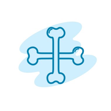 Kemik ikonunun illüstrasyon Vektörü grafiği. Osteoporoz, evcil hayvan, köpek, ortopedik vs. için uygun.