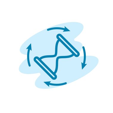 Kum saati simgesinin illüstrasyon vektörü grafiği. Saat, saat, geri sayım, mühlet vs. için uygun.