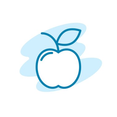 Elma ikonunun İllüstrasyon Vektörü grafiği. Yiyecek için uygun, organik, diyet, taze, sağlıklı vs..