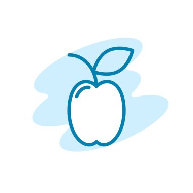 Elma ikonunun İllüstrasyon Vektörü grafiği. Yiyecek için uygun, organik, diyet, taze, sağlıklı vs..