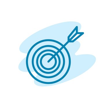 Hedef simgenin Çizim Vektörü grafiği. Başarı, hedef alma, rekabet vs. için uygun.