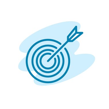 Hedef simgenin Çizim Vektörü grafiği. Başarı, hedef alma, rekabet vs. için uygun.
