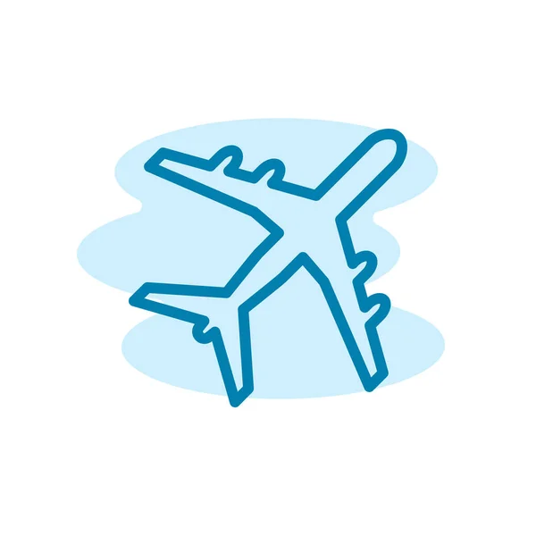 Иллюстрационный Вектор Иконки Плоскости Подходит Полета Транспорта Авиалайнера Аэропорта Неба — стоковый вектор