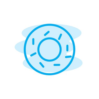 Donut ikonunun İllüstrasyon Vektörü grafiği. Pasta, kafe, yemek, fırın vs. için uygun.